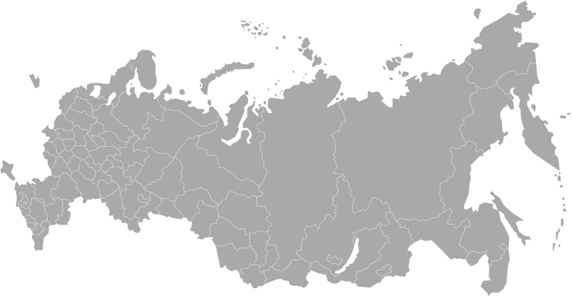 карта россии серая